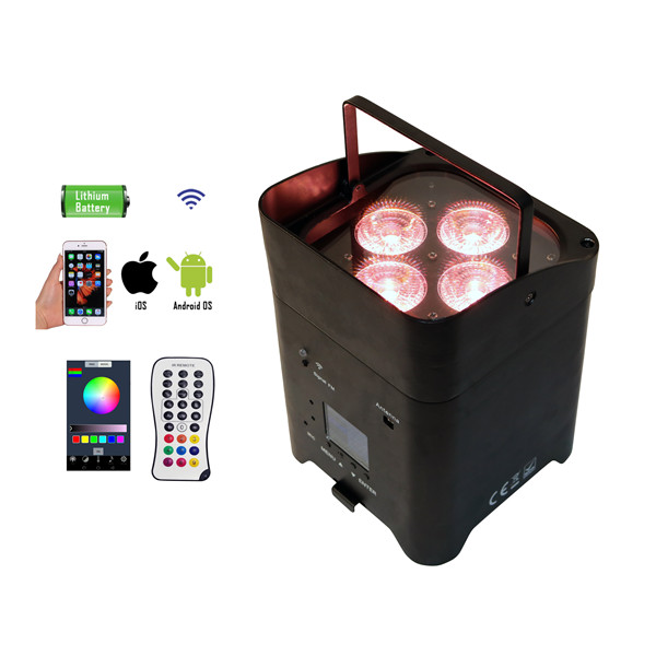 BY-864A 4pcs 4in1/5in1/6in1 LED wireless battery powered uplights with smartphone APP control